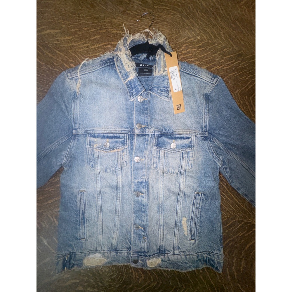 Ksubi Classic Jacket Heritage Repair Distressed Denim Trucker Men's S NWT $280